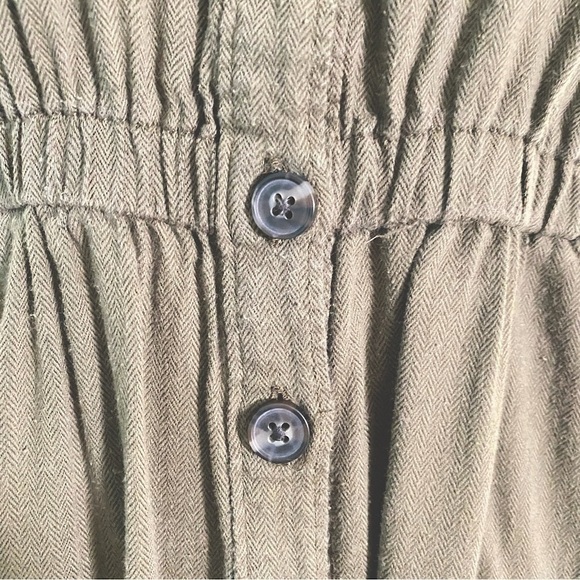 SO Olive Green utility Jumpsuit with Elastic Waist and Short Sleeves Size S - Picture 6 of 9